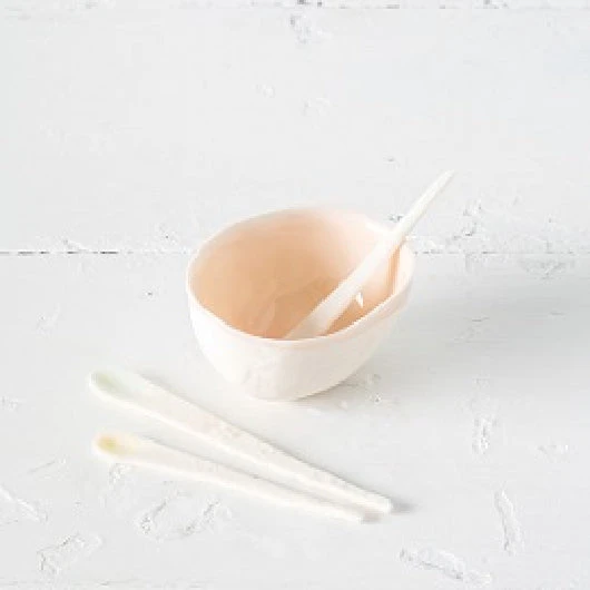 Atelier Marie-Hélène Robillard | Petit bol Mousse, petite cuillères et cuillère à caviar