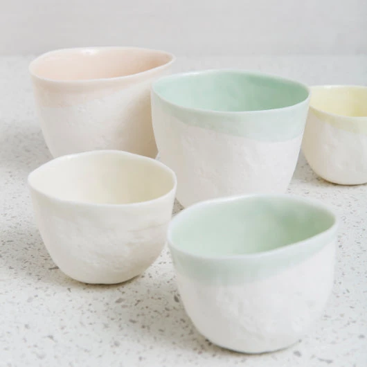 Atelier Marie-Hélène Robillard | Gobelets Mousse en porcelaine